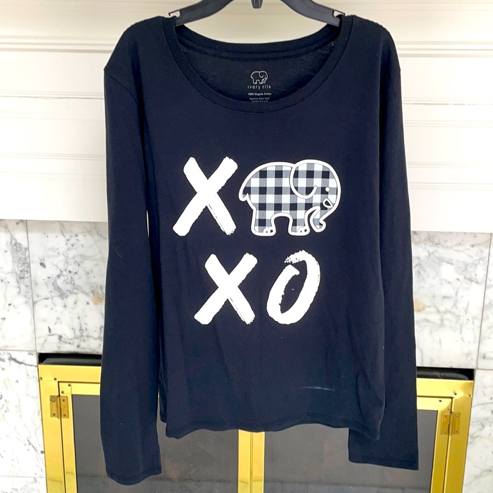 Ivory Ella Black and White Long Sleeve Shirt.
